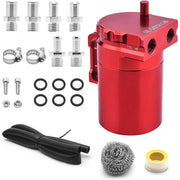 DURAFORCE Universal Oil Catch Can Kit Aluminum Baffled Reservoir with 3/8" Fuel Line