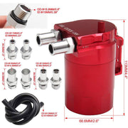DURAFORCE Universal Oil Catch Can Kit Aluminum Baffled Reservoir with 3/8" Fuel Line