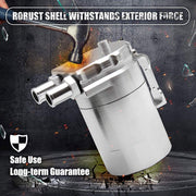 DURAFORCE Universal Oil Catch Can Kit Aluminum Baffled Reservoir with 3/8" Fuel Line