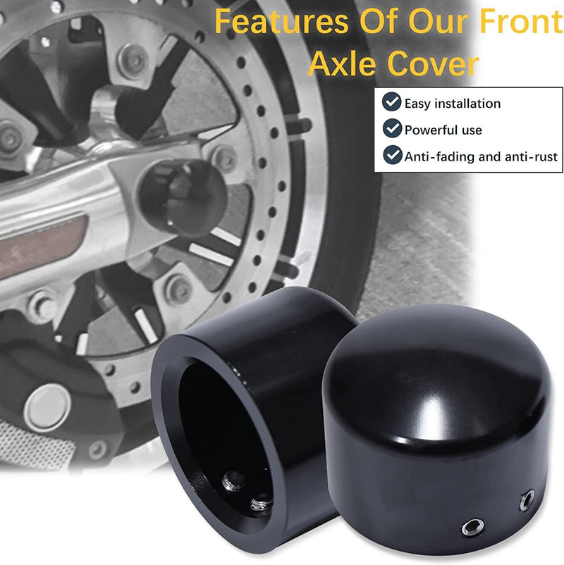 DURAFORCE Front Axle Caps Compatible for Harley Davidson Touring Softail Sportster 02-23