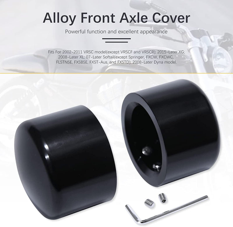 DURAFORCE Front Axle Caps Compatible for Harley Davidson Touring Softail Sportster 02-23