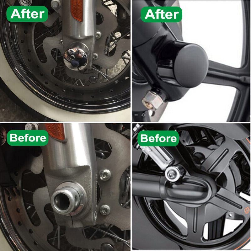 DURAFORCE Front Axle Caps Compatible for Harley Davidson Touring Softail Sportster 02-23