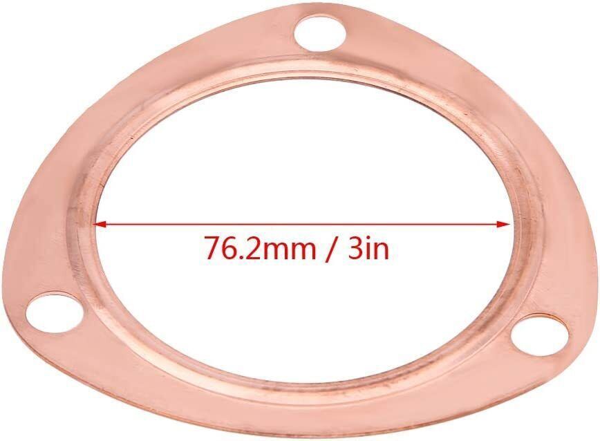 DURAFORCE 2 x 3" Inch Copper Header Exhaust Collector Gaskets Flanges Universal 3 Bolt USA