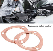 DURAFORCE 2 x 3" Inch Copper Header Exhaust Collector Gaskets Flanges Universal 3 Bolt USA