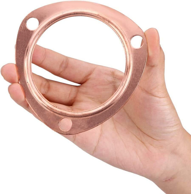 DURAFORCE 2 x 3" Inch Copper Header Exhaust Collector Gaskets Flanges Universal 3 Bolt USA