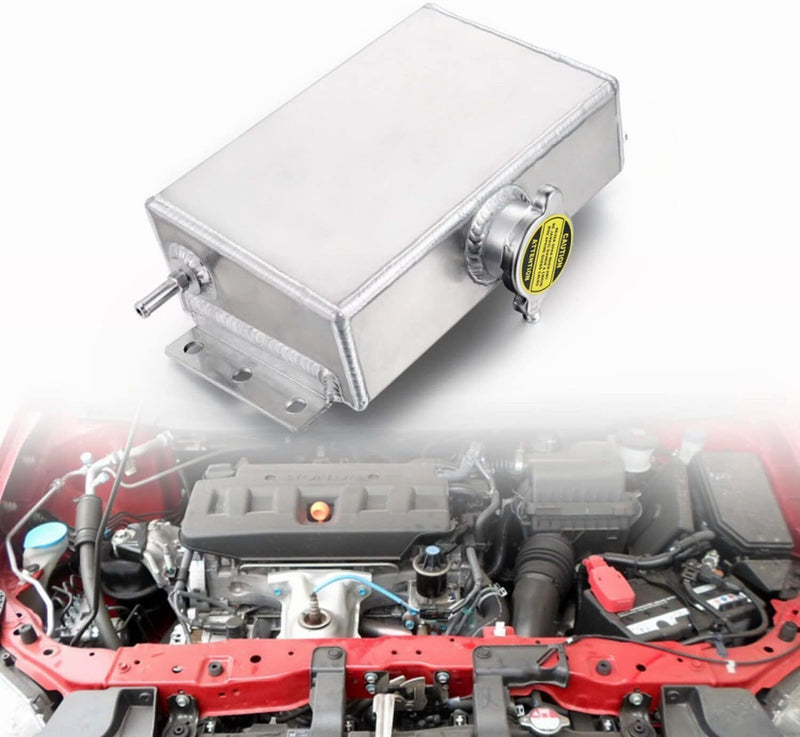 DURAFORCE CAR 1.6L POLISHED COOLANT OVERFLOW TANK EXPANSION RADIATOR RESERVOIR TANK SLIVER