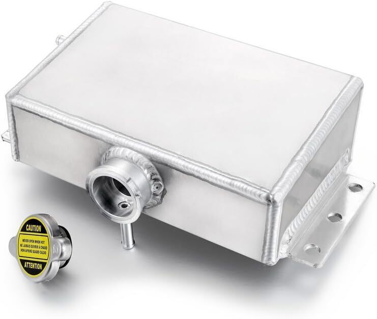 DURAFORCE CAR 1.6L POLISHED COOLANT OVERFLOW TANK EXPANSION RADIATOR RESERVOIR TANK SLIVER