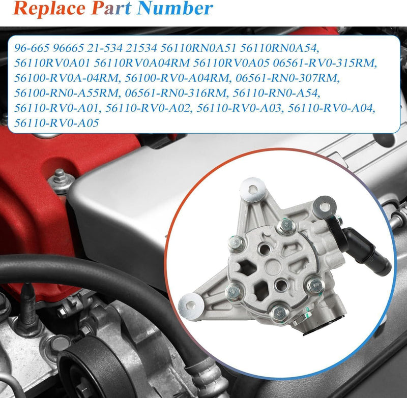 DURAFORCE Power Steering Pump 21-534 For 2011-2017 Honda Odyssey Pilot Ridgeline 96-665 US