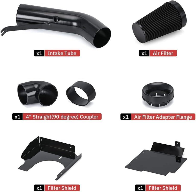 DURAFORCE 4" Inch Cold Air Intake Kit & Heat Shield for 1999-2006 GMC/Chevy V8 4.8L/5.3L
