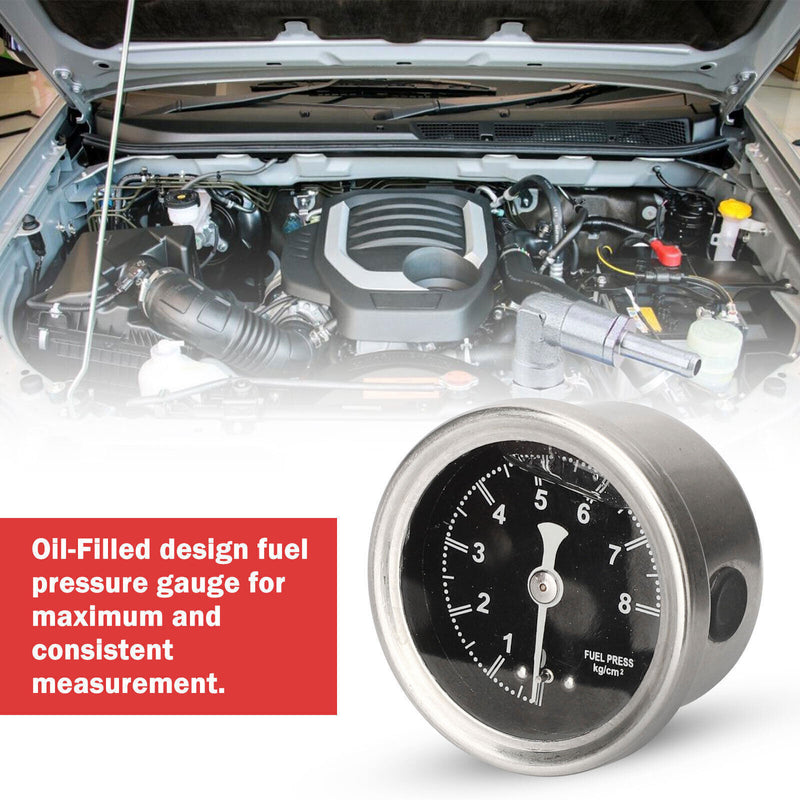 DURAFORCE Universal Adjustable Fuel Pressure Regulator + Gauge+ Fitting Kit Aluminum 0-160