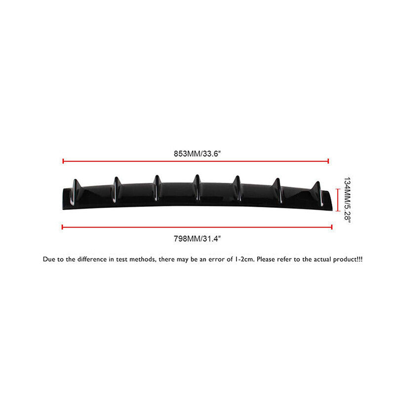 DURAFORCE 1 x Carbon Style Rear Lower Bumper Diffuser Fin Spoiler Lip Wing Splitter 34"x6"