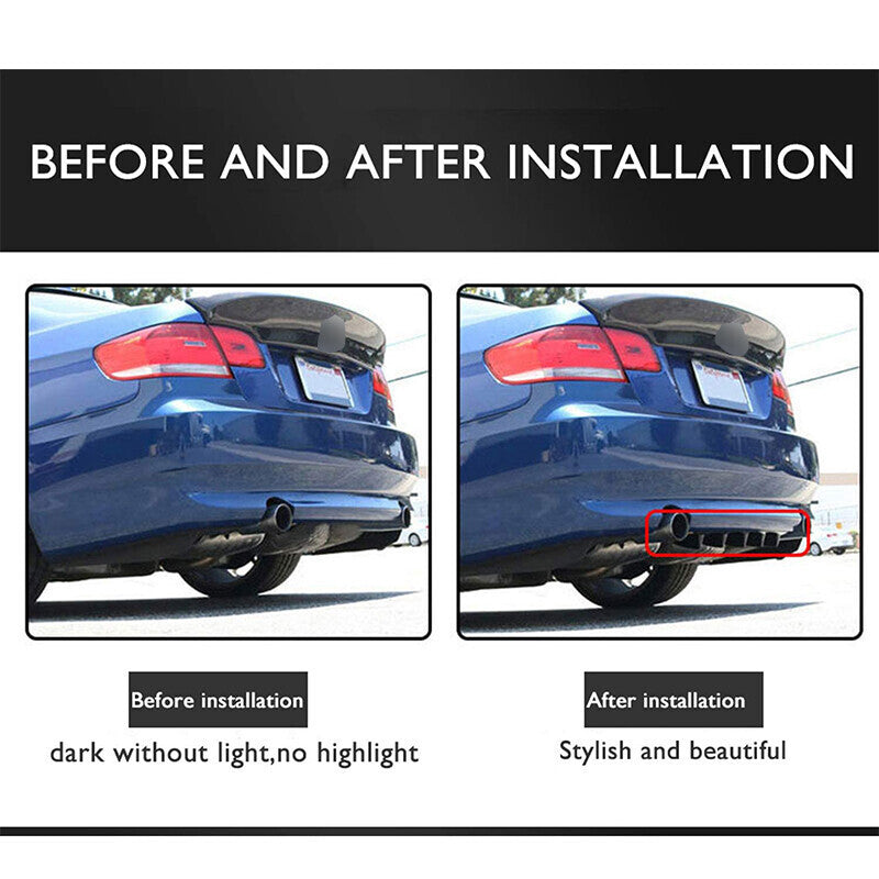 DURAFORCE 1 x Carbon Style Rear Lower Bumper Diffuser Fin Spoiler Lip Wing Splitter 34"x6"