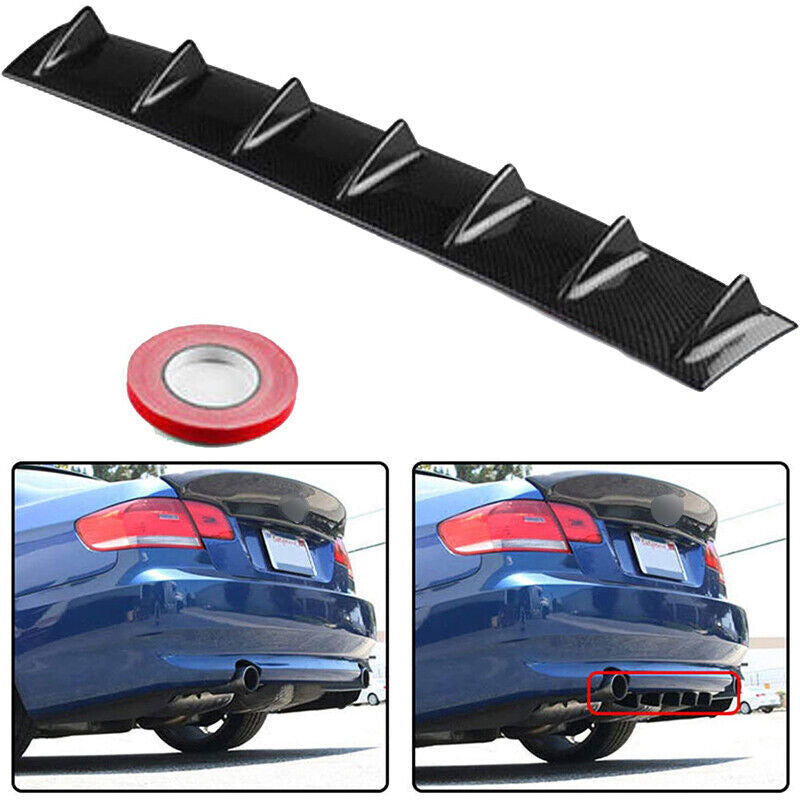 DURAFORCE 1 x Carbon Style Rear Lower Bumper Diffuser Fin Spoiler Lip Wing Splitter 34"x6"