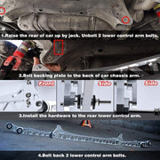 DURAFORCE Rear Lower Control Arm + Subframe Brace +Tie Bar for Honda Civic CRX EG 88-95