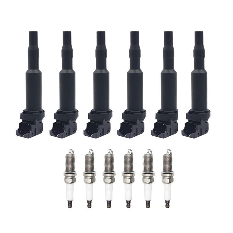 DURAFORCE 6 UF592 0221504470 Ignition Coil with 12122158253 Spark Plugs for BMW 528i 128i
