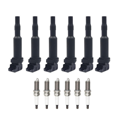 DURAFORCE 6 UF592 0221504470 Ignition Coil with 12122158253 Spark Plugs for BMW 528i 128i