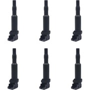 DURAFORCE 6 UF592 0221504470 Ignition Coil with 12122158253 Spark Plugs for BMW 528i 128i