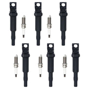 DURAFORCE 6 UF592 0221504470 Ignition Coil with 12122158253 Spark Plugs for BMW 528i 128i