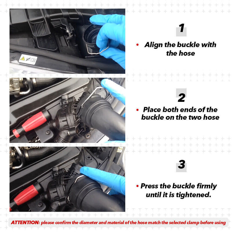 DURAFORCE For BMW Radiator Hose Retaining Spring Clip Clamp 0.87in 1.07in 1.83in U” shape