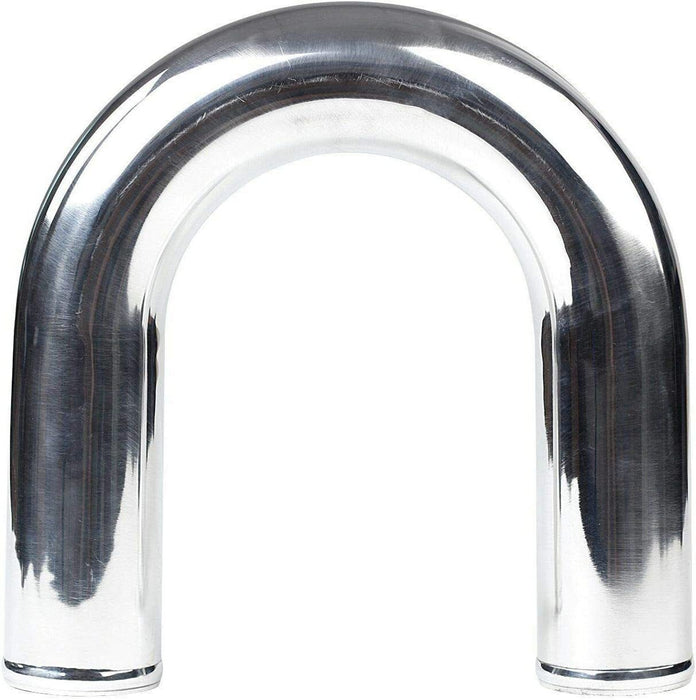 DURAFORCE 2.5" 63mm Polished Aluminum Intercooler Pipe Kit + Black Hose + Clamp Universal