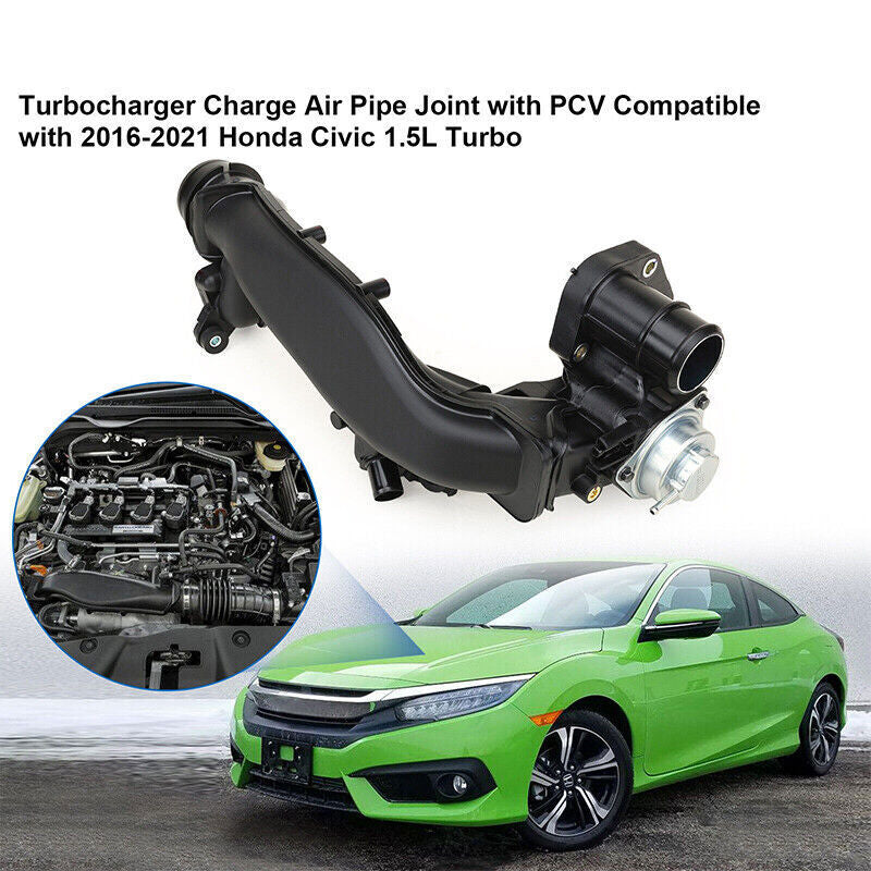 DURAFORCE Turbocharger Turbos Charge Air Pipe Joint for 2016-2020 Honda Civic 1.5L Black