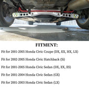 DURAFORCE Rear Suspension Control Arms Subframe Brace Bar Fit for Honda Civic ES DX 01-05