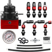 DURAFORCE Universal Adjustable Fuel Pressure Regulator Kit 0-100psi Guage AN6 Fittings