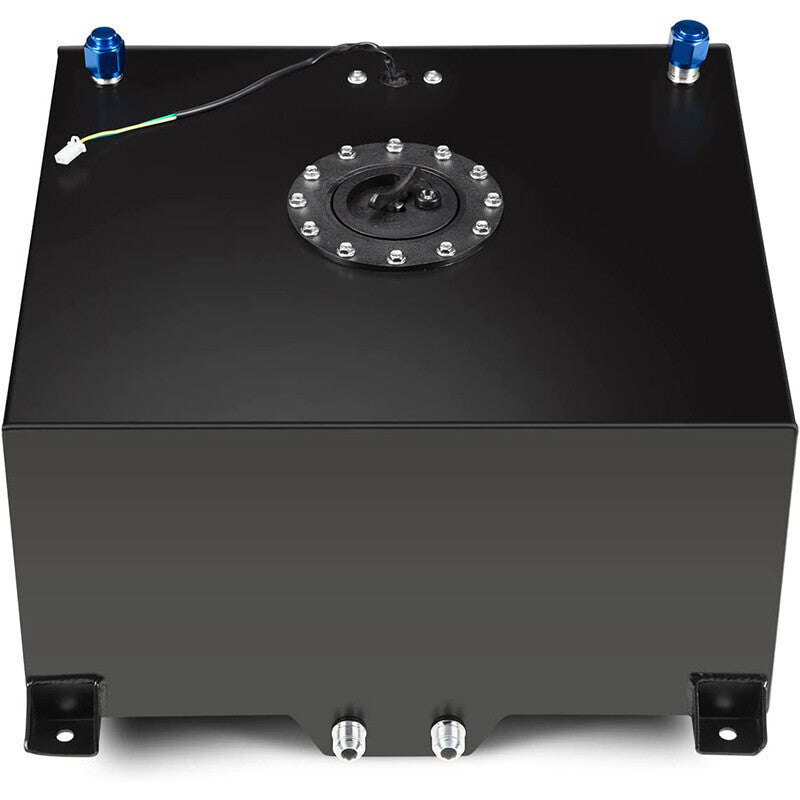 DURAFORCE 20 Gallon Black Aluminum Fuel Cell Gas Tank+Cap+Level Sender+Fuel Line Kit