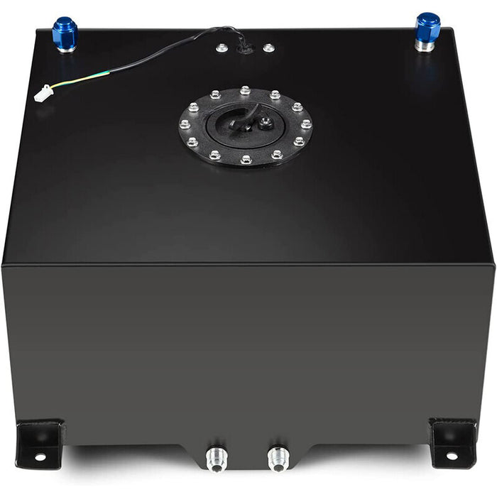 DURAFORCE 20 Gallon Black Aluminum Fuel Cell Gas Tank+Cap+Level Sender+Fuel Line Kit