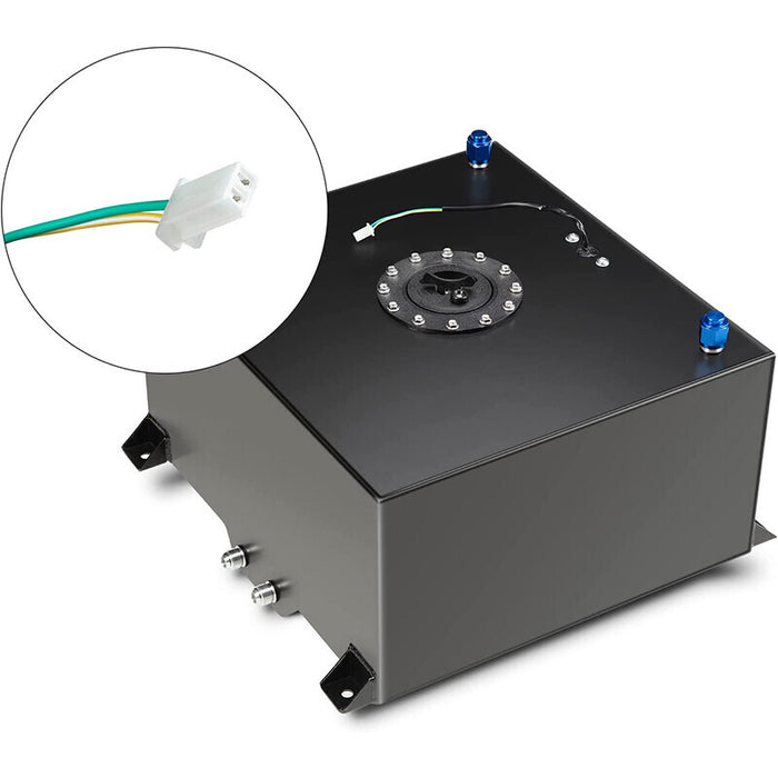 DURAFORCE 20 Gallon Black Aluminum Fuel Cell Gas Tank+Cap+Level Sender+Fuel Line Kit