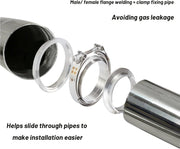 DURAFORCE 2PCS 3.5" Steel V-Band Bolt Clamp Kit Male/Female for Turbo Vband