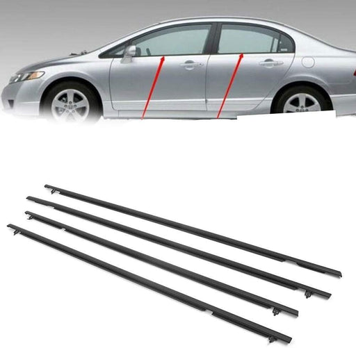 DURAFORCE NEW Window Weatherstrips Moulding Trim Seal Belt For Honda Civic Sedan 2006-2011