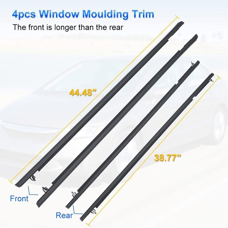 DURAFORCE NEW Window Weatherstrips Moulding Trim Seal Belt For Honda Civic Sedan 2006-2011