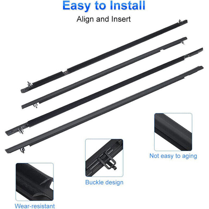 DURAFORCE NEW Window Weatherstrips Moulding Trim Seal Belt For Honda Civic Sedan 2006-2011