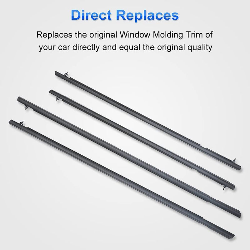 DURAFORCE NEW Window Weatherstrips Moulding Trim Seal Belt For Honda Civic Sedan 2006-2011
