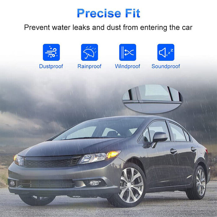 DURAFORCE NEW Window Weatherstrips Moulding Trim Seal Belt For Honda Civic Sedan 2006-2011