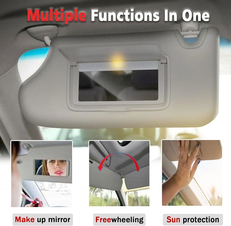 DURAFORCE 1 Pair Beige Sun Visor Driver & Passenger w/ Light For Nissan Altima 2013-2018