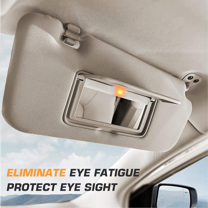 DURAFORCE 1 Pair Beige Sun Visor Driver & Passenger w/ Light For Nissan Altima 2013-2018
