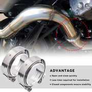 DURAFORCE 4PCS 3 Inch V Band Clamp Kit w Male Female Flange Mild Steel Turbo Exhaust 3"