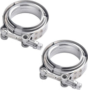 DURAFORCE 4PCS 3 Inch V Band Clamp Kit w Male Female Flange Mild Steel Turbo Exhaust 3"