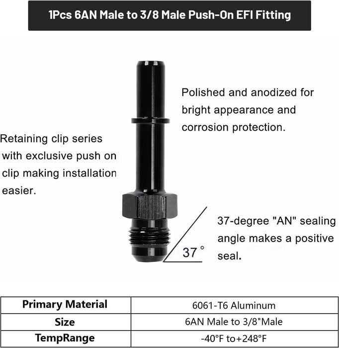 DURAFORCE 6AN 3/8" LS Swap EFI Fuel Line Fitting Set Complete Conversion Swivel Adapter