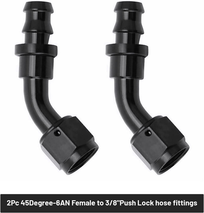 DURAFORCE 6AN 3/8" LS Swap EFI Fuel Line Fitting Set Complete Conversion Swivel Adapter