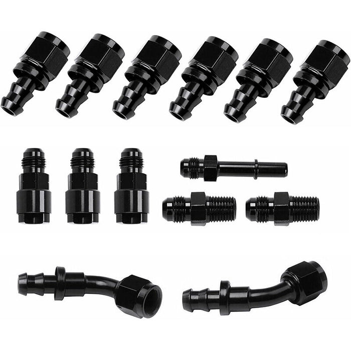DURAFORCE 6AN 3/8" LS Swap EFI Fuel Line Fitting Set Complete Conversion Swivel Adapter