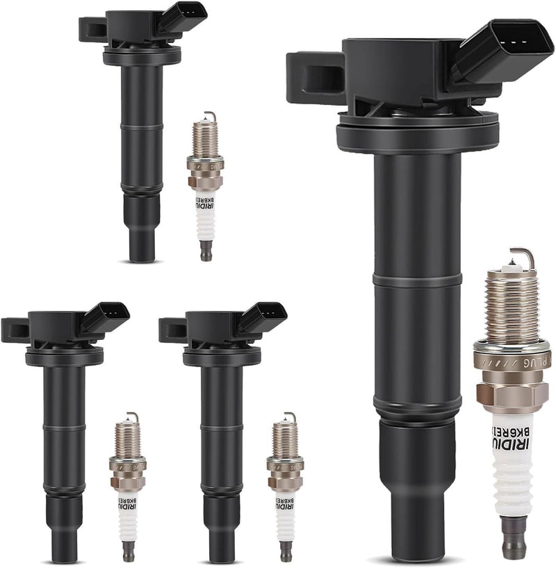 DURAFORCE UF333 4x Ignition Coil & 4x Iridium Spark Plug For 2002-11 Toyota Camry 2.4L
