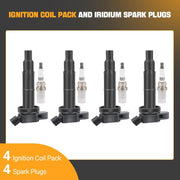 DURAFORCE UF333 4x Ignition Coil & 4x Iridium Spark Plug For 2002-11 Toyota Camry 2.4L