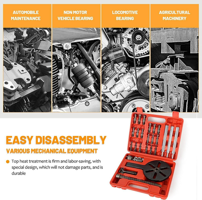 DURAFORCE 21PCS Bearing Disassembly Puller Inner Hole Puller Removal Tool 3 Jaw Puller Set