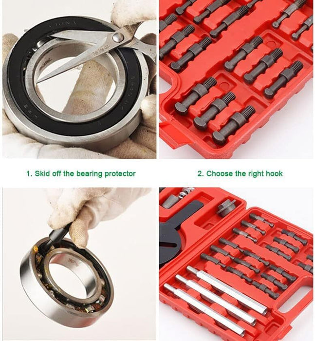 DURAFORCE 21PCS Bearing Disassembly Puller Inner Hole Puller Removal Tool 3 Jaw Puller Set