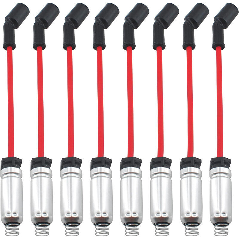 DURAFORCE 8Pack Round Ignition Coil Spark Plug Wire For GMC Chevy Silverado 1500 5.3L 6.2L