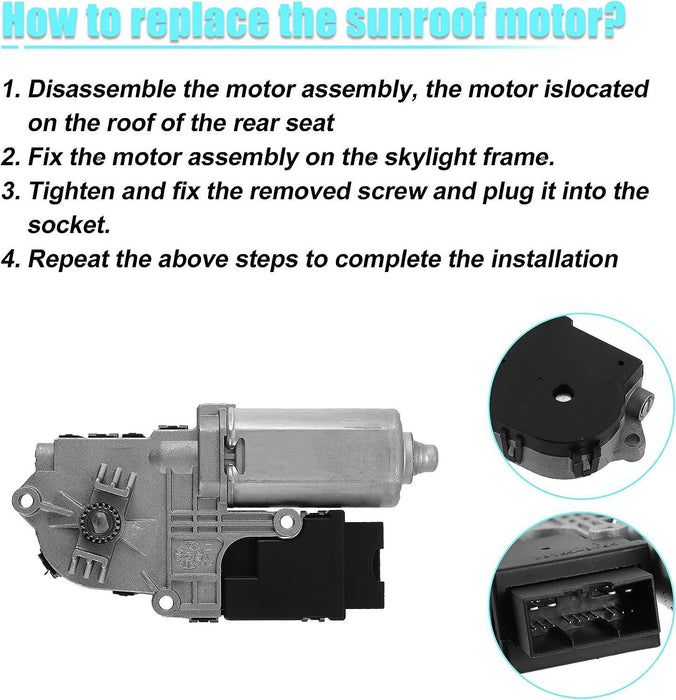 DURAFORCE 2Pcs Right & Left Sunroof Moon Roof Motor for Ford Explorer 2011-2017 BB5Z15790A