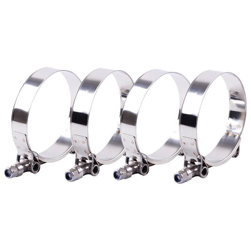 DURAFORCE 4PCS 3.5" STAINLESS STEEL T-BOLT TURBO SILICONE HOSE CLAMP INTERCOOLER 95-103MM